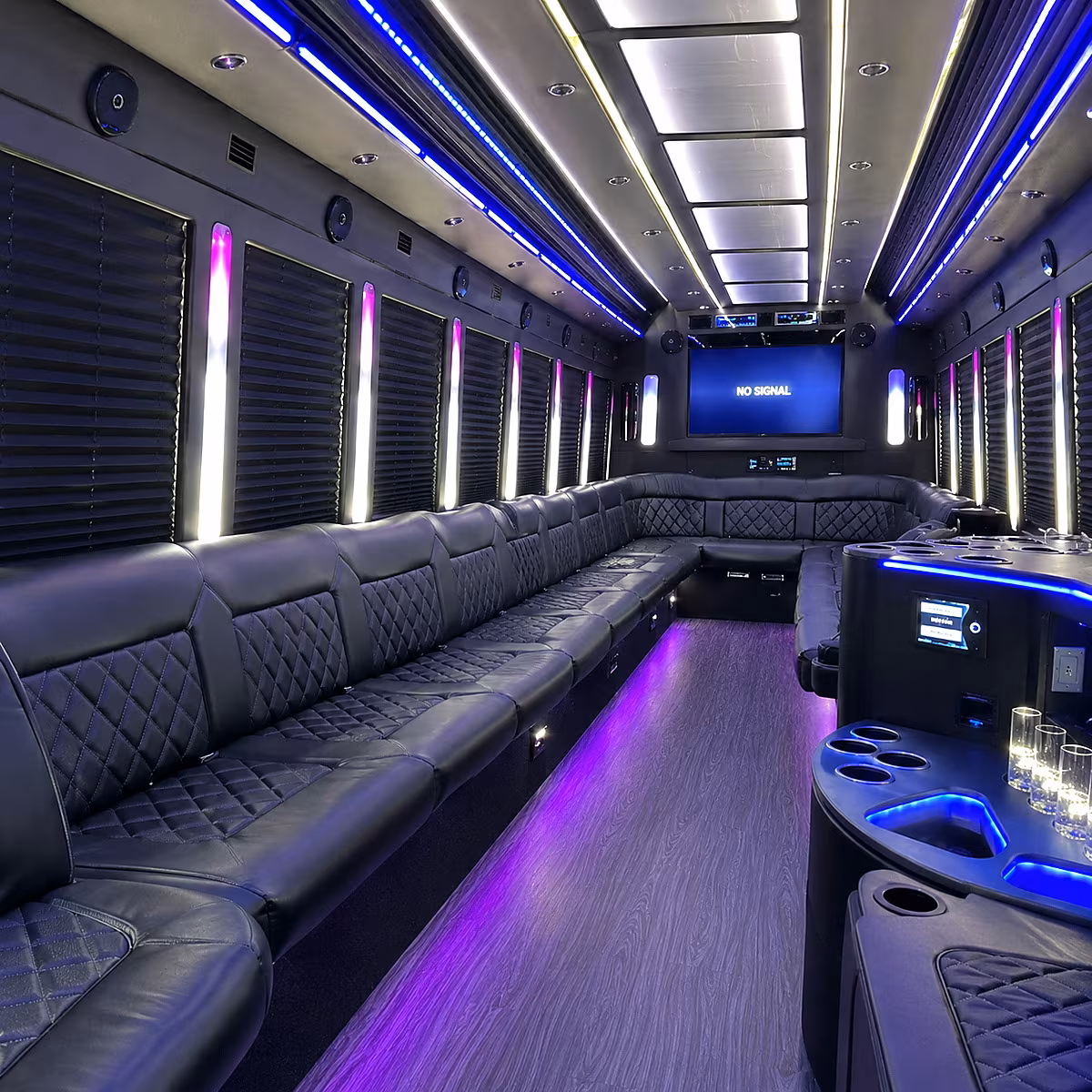 tuscaloosa 30 passenger party bus inside